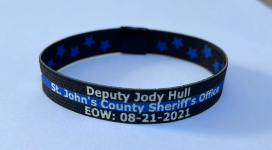 Reversible End Of Watch Deputy Jody Hull Bracelet Wristband Fallen Police Officer Elastic