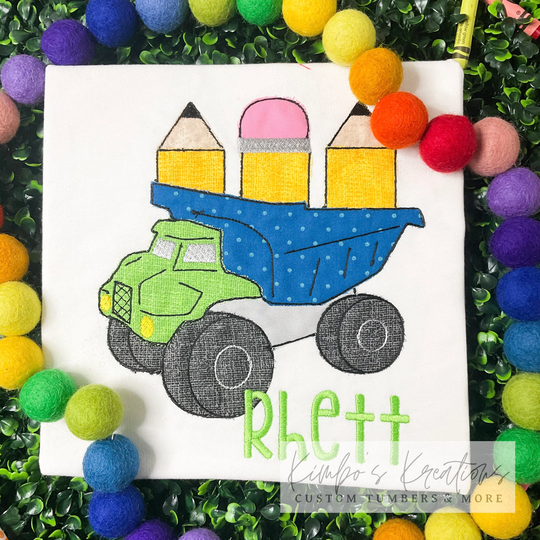 Back To School Truck Shirt | Boys Tee First 1st Day Of Outfit Custom T-Shirt Pencils Prek Kindergarten
