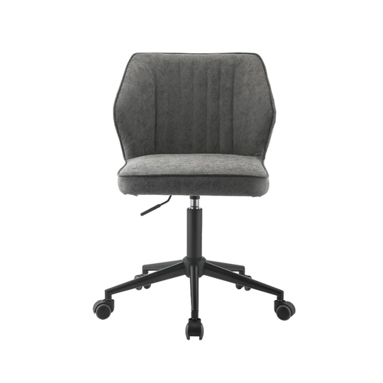 Upholstered Adjustable Office Chair in Vintage Gray