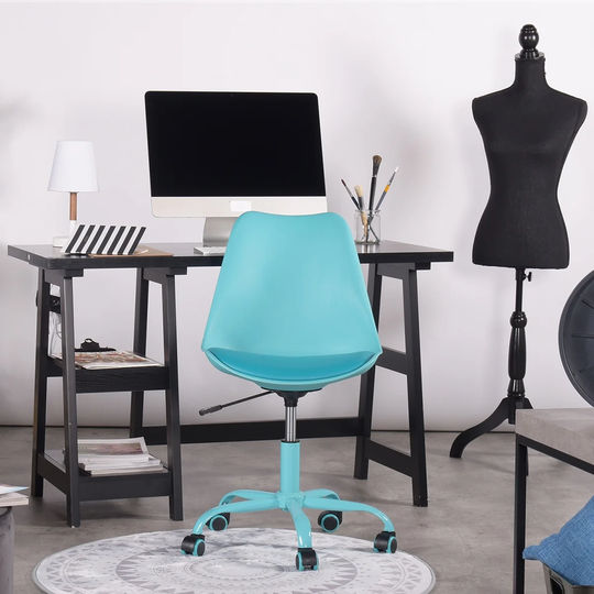 Computer Chair Office Chair Armless Office Desk Chair with Wheels Mid Back Computer Chair Adjustable Swivel Task Chair