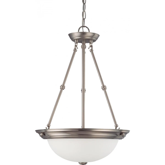 Nuvo Lighting Nickel Finish 3-light 15-inch Pendant - Pewter - Width 15.00", Height 23" - Width 15.00", Height 23"