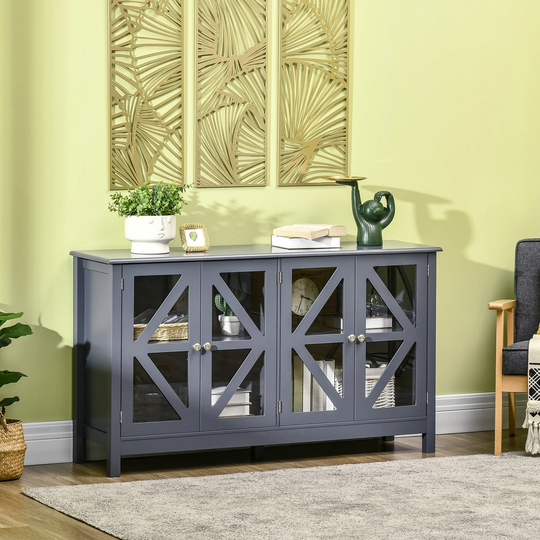 HOMCOM Kitchen Sideboard, Buffet Cabinet with Adjustable Storage Shelf