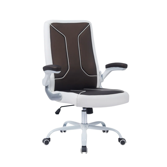 VESTA Office Chair Adjustable Armrest Rolling Meeting Room Chair, Coffee/White - N/A