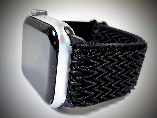 Black Adjustable Elastic Watch Band For Apple - -38mm 40mm 41mm 42mm 44mm 45mm ; All Series | Models 1 8 & Se