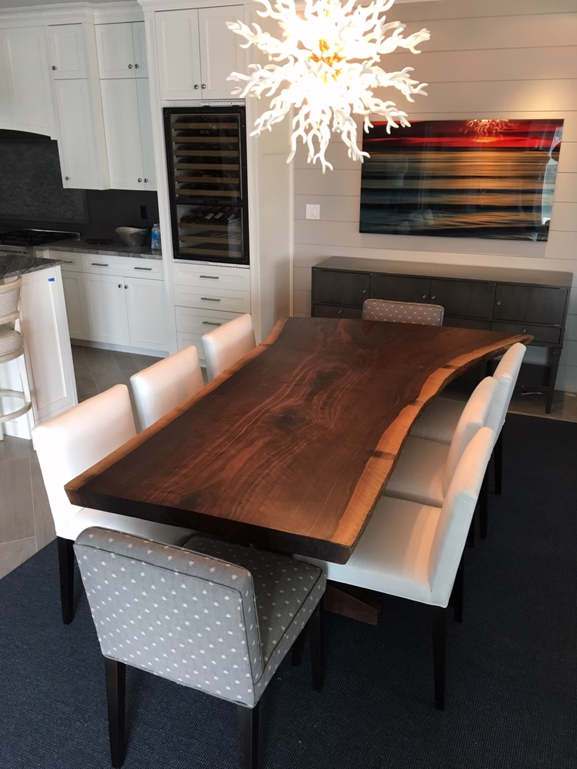 Dining Table, Live Edge Kitchen Edge Room Table Legs, İndustrial Dining Rustic Table