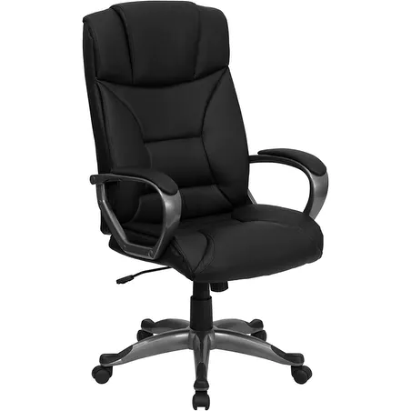 Offex High Back Black Leather Executive Office Chair [OF-BT-9177-BK-GG]