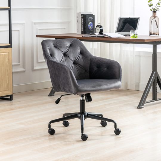 Velvet Office Chair Task Chair Executive Accent Chair with Soft Seat