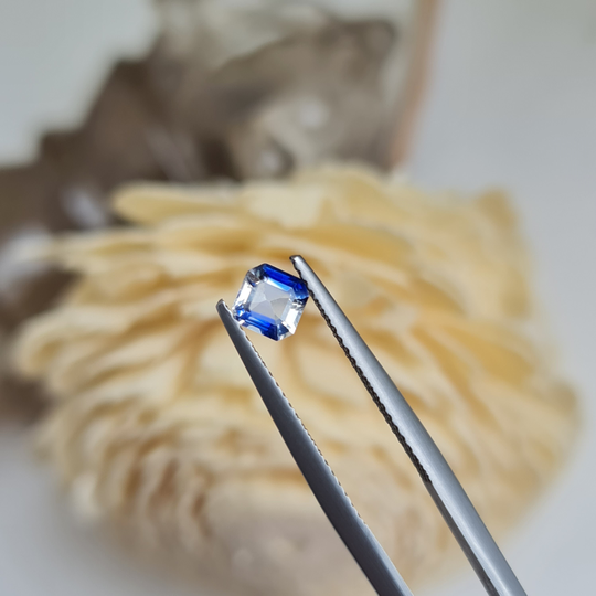 Natural Sapphire, Bi Color Gemstone. 0.53Ct., Colorless & Blue. Bright Gemstone. Lucky Charm. Cd732