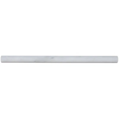 Greecian 12" x 0.75" Polished Marble Pencil Liner Tile Trim in Greecian White
