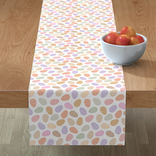 Boho Spring Eggs Table Runner - Little Easter Egg By Littlesmilemakers Vintage Palette Pastel Cotton Sateen Spoonflower
