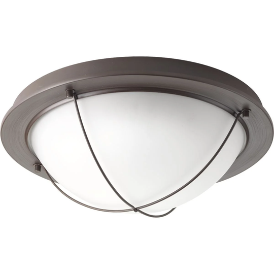 Progress Lighting Bronze Steel and Frosted Glass Portal LED One-light Flush Mount with AC LED Module