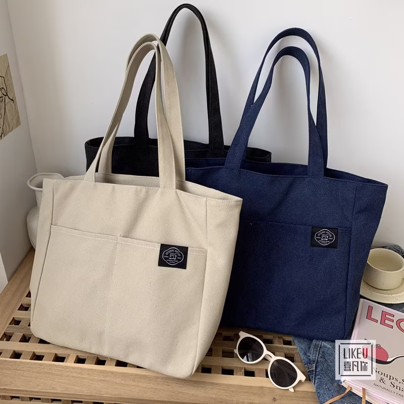 2022 New Retro Water Washing Sailorket Tote Bag/Simple Canvas Student Bags Large Capacity Shoulder