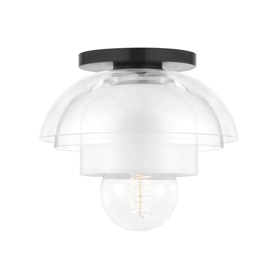 Mitzi by Hudson Valley Ruby 1-Light Flush Mount with Clear and Opal Glass
