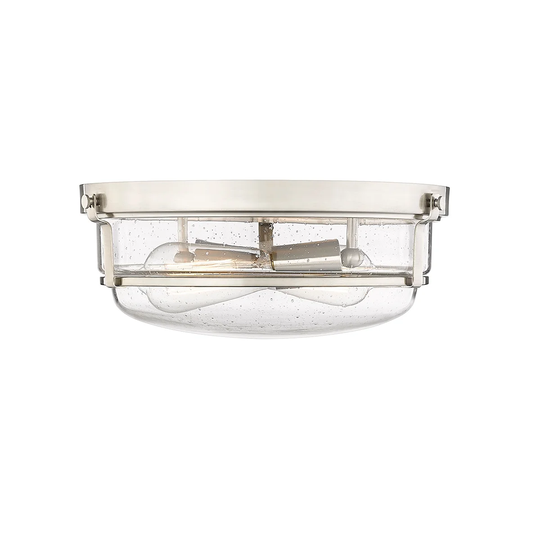 Millennium Lighting Mayson 2 Light Flush mount with Clear Seedy Glass Shades