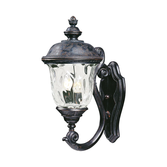 Maxim Bronze Die Cast Aluminum Water Glass Shade Carriage House DC 2-light Outdoor Wall Mount Light