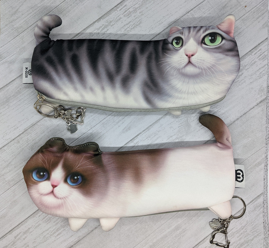 Funny Cat Pencil Pouch On Keychain