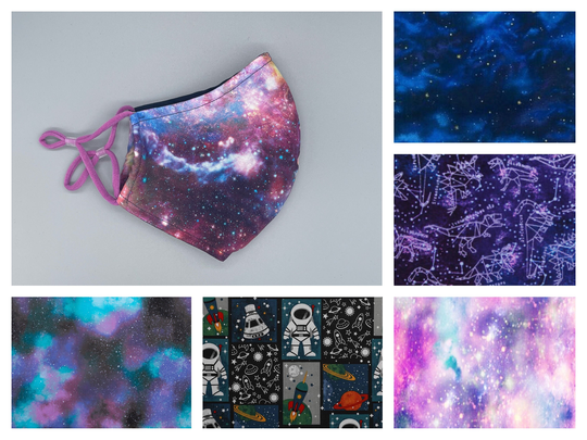Galaxy, Space, Nasa, Astronaut Face Mask - Adult, Child, Kid, School, Adjustable, Nose Wire, Cotton, Washable, Handmade, Reusable