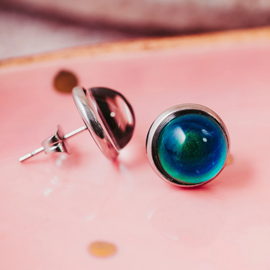 Mood Stud Earrings - Color Changing Thermal Jewelry Options For Matching Necklace Or Bracelet