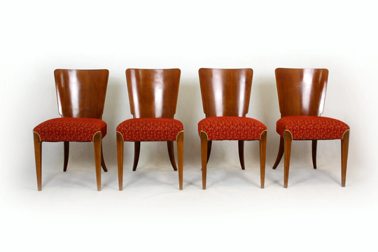 Art Deco H-214 Dining Chairs By Jindrich Halabala For Up Závody, 1950S, Set Of 4