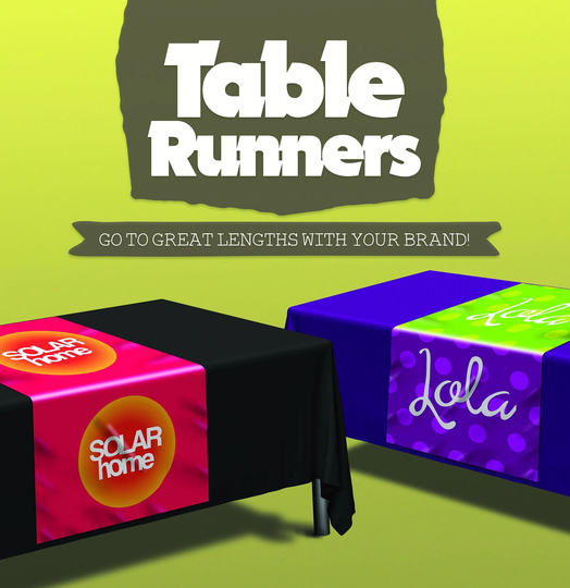 Custom Fabric Table Runner With Logo, Full Color All Over Print, Craft Show Runner, For Event, Logo