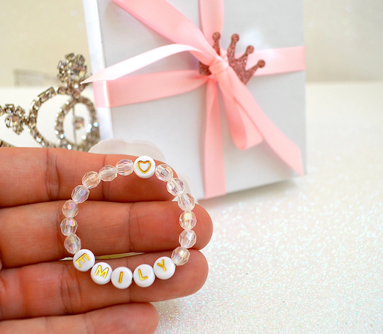 Elsa Frozen Baby Bracelet, Sparkle Personalized Bling Clear Crystal Girls Shower Gift, Kids Best Friends
