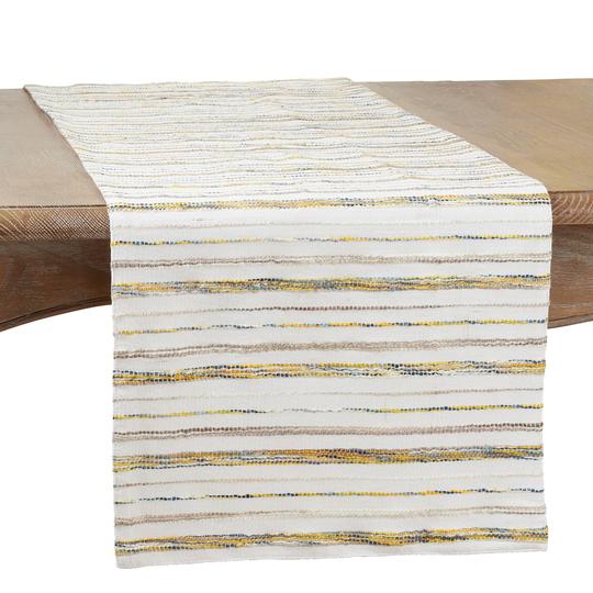 Striped Table Runner With Multi Design - 16"x72"
