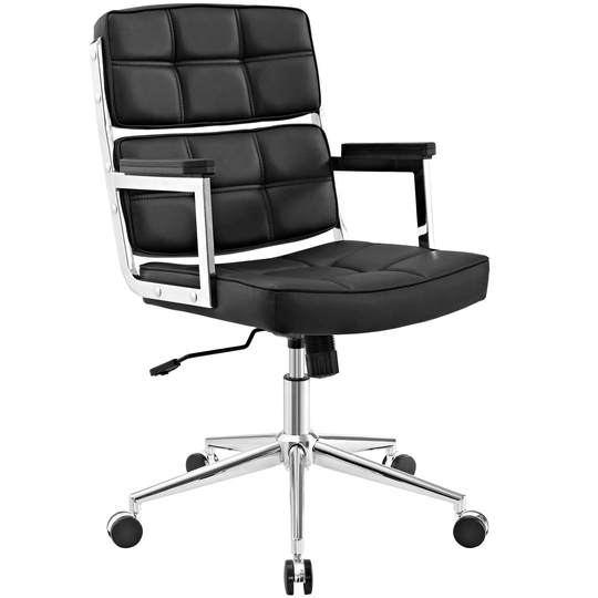 Modway Portray High Back Faux Leather Modern Office Chair in Red