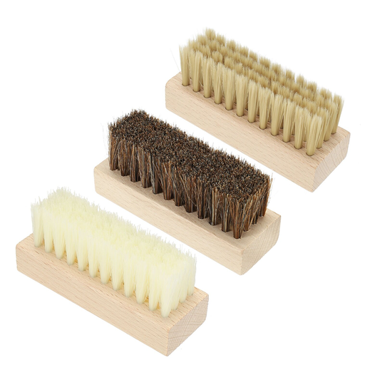 Shoe Cleaner Brush, 3Pack Square Handheld Polish Daubers for Leather Boots - Wooden Color,