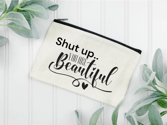 Customizable Cosmetic Bag | Make Up Bag| Gift Small Zip Pouch Pencil Art School Bridal Brides Maids