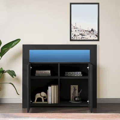 Modern Sideboard Storage Cabinet With LED Light