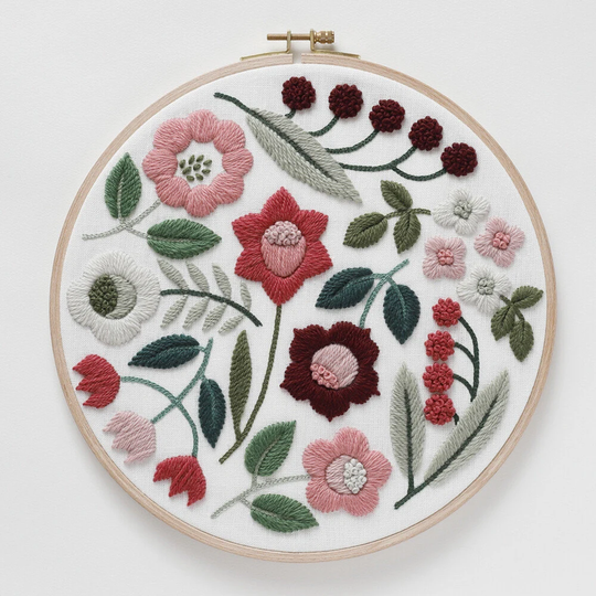 Yumiko Higuchi Embroidery Kit Pink Garden By Dmc - Japanese Craft