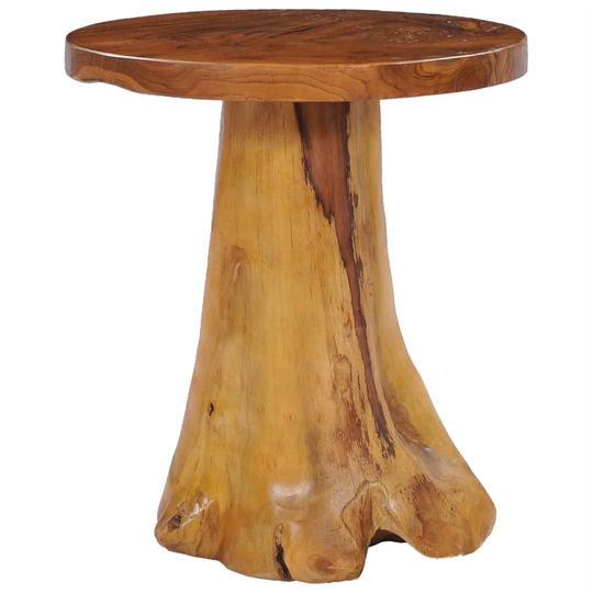 Coffee Table 15.7"x15.7" Solid Teak Wood Round End Table Side Table