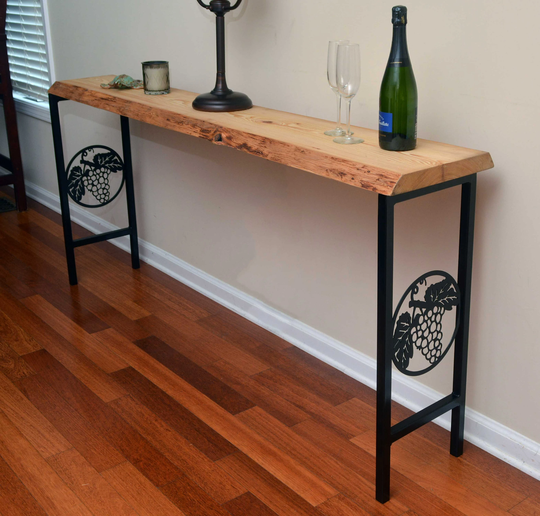Console Table Legs With Grapes & Grape Leaf Wine Lovers Decor