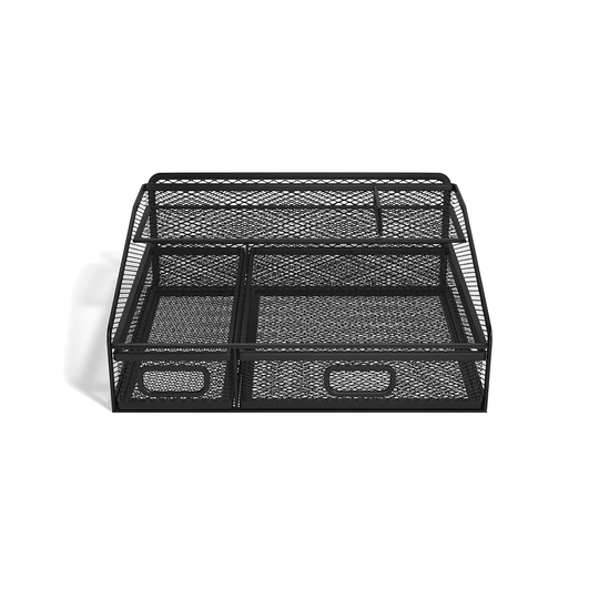 TRU RED 6-Compartment Matte Black Wire Mesh Accessory Holder - 5.43" x 12.01" x 12.91"