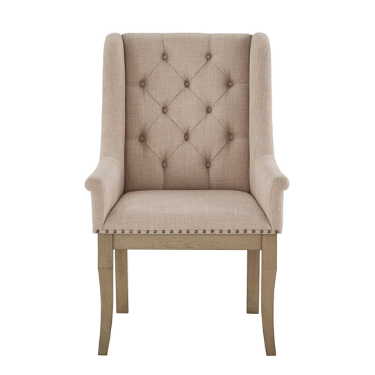 Maizy Beige Tufted Nailhead Dining Chairs (Set of 2) by iNSPIRE Q Artisan