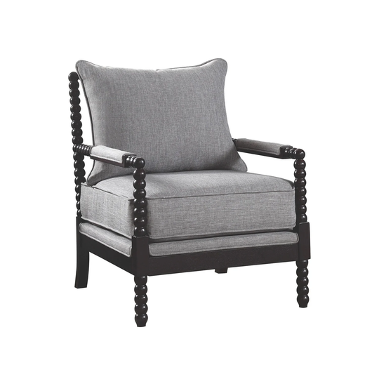 Cushion Back Accent Chair in Grey