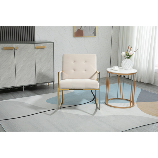 Modern Comfort Accent Chair, Leisure Rocking Chair with Stainless Steel Feet