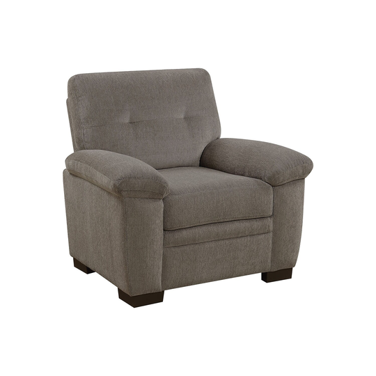 Chair with Chenille Fabric Upholstery in Oatmeal