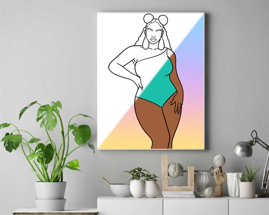 Plush Size Bathing Suit Pre Drawn Outline Diy Stretched Canvas Panel For Adults Teens Paint Party Lady Hats & Sip Wholesale Bulk