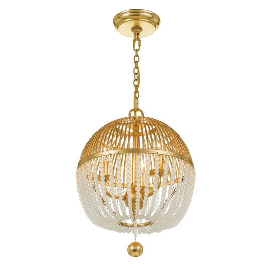 Crystorama Lighting Group Duval 3 Light 12" Wide Beaded Globe
