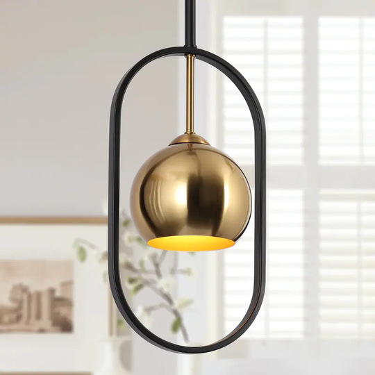 Marden Modern Black Gold 1-Light Metal Kitchen Island Pendant Lights for Dining Room