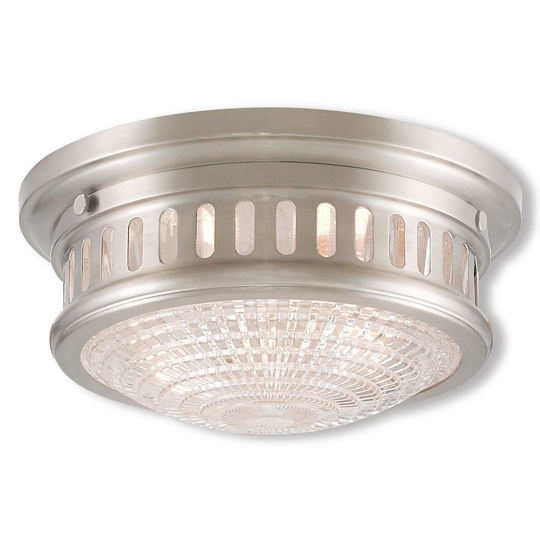 Livex Lighting Berwick Brushed Nickel Steel 2-light Ceiling Mount Light - Silver