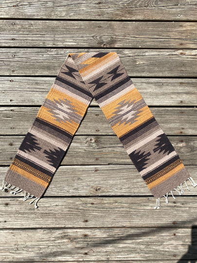 Zapotec Southwest Wool Table Runner/Wall Tapestry Measuring 60 X 8 Inches - Handwoven in Oaxaca, Mexico