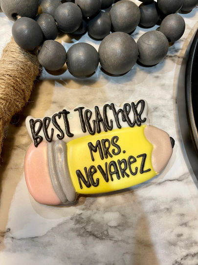 Best Teacher Pencil Cookie