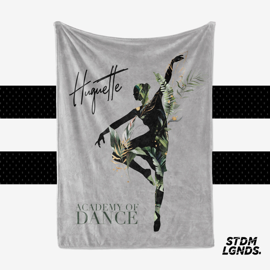 Ballet Palm Dance Blanket With Name & Or Studio Logo, Studio Name Personalized Text. Email Ur Logo Stdmlgnds@gmail.com Check Size