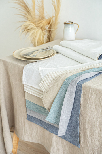 Linen Table Runner, Stonewashed Linen Washed Fabric Custom Dining Linens, Decor