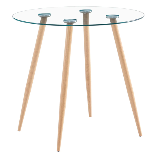 Round Glass Dining Table Transparent Glass Table Leg