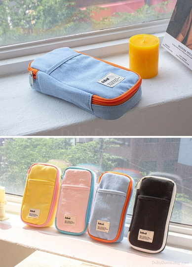 Cotton Pencil Case [4Colors]/ Pen Case/Pouch Zipper Bag Makeup School Supplies