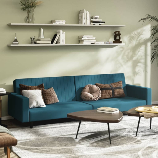 vidaXL 2-Seater Sofa Bed multicolor Velvet - 86.6" x 33.3" x 27.2"