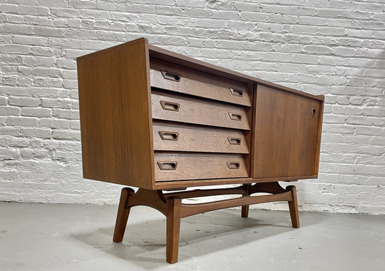 Apartment Sized Asymmetrical Mid Century Modern Styled Credenza/Media Stand Sideboard